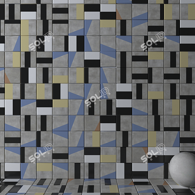 Play ABK Edge Mix Multicolor Wall Tiles 3D model image 2