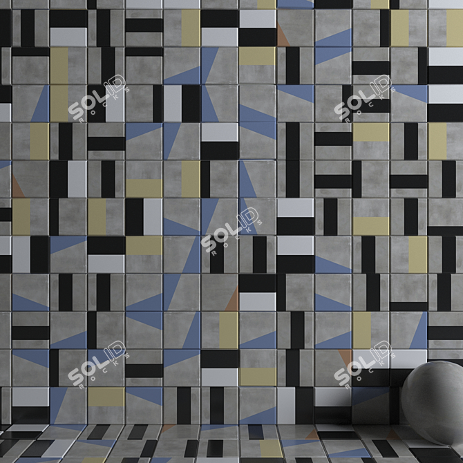 Play ABK Edge Mix Multicolor Wall Tiles 3D model image 3