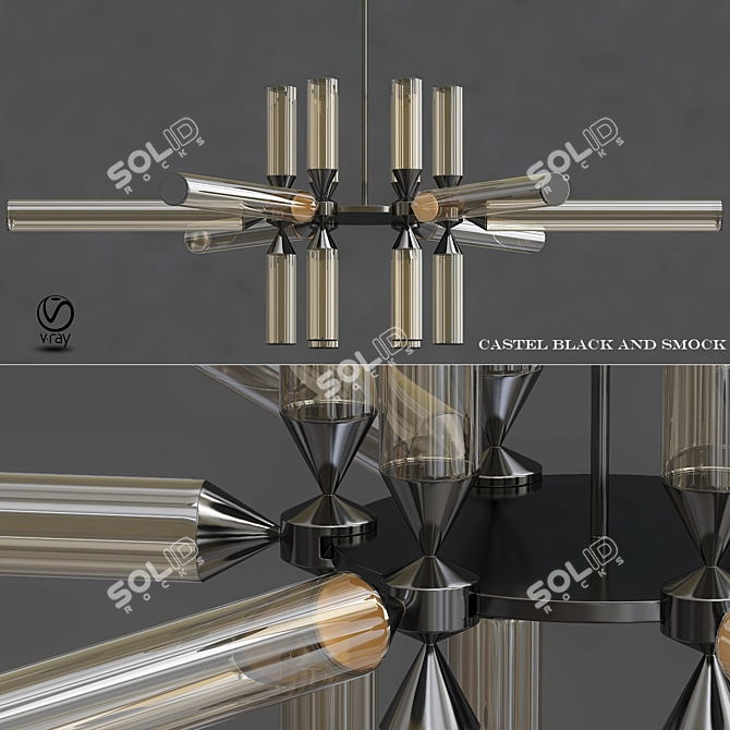 Elegant Castle Chandelier - Jason Miller Design 3D model image 1