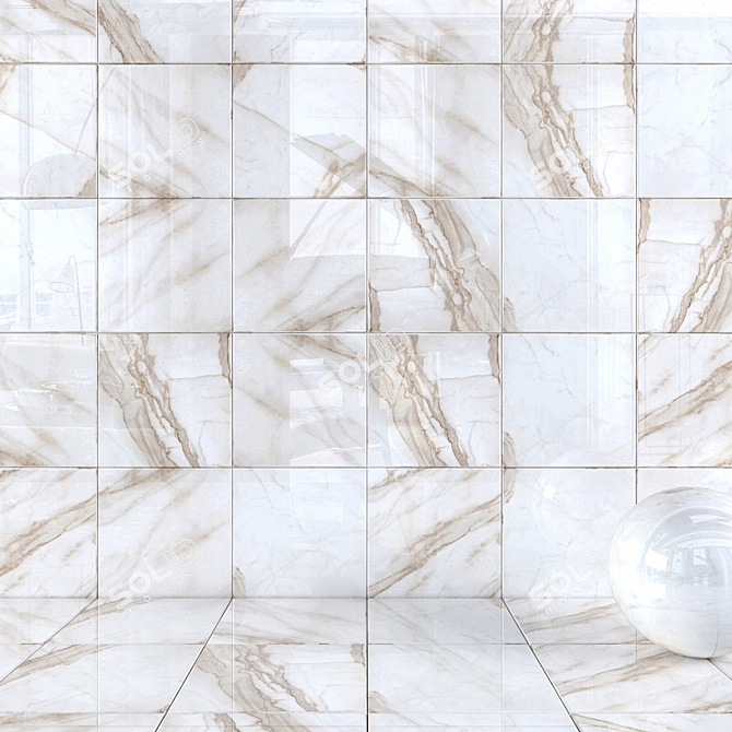 Golden Calacatta HD Wall Tiles | Multiple Textures 3D model image 1