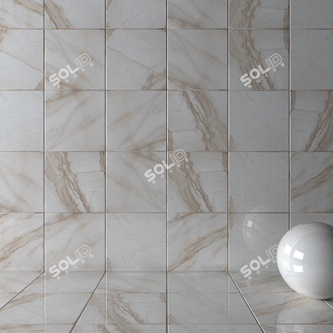 Golden Calacatta HD Wall Tiles | Multiple Textures 3D model image 2