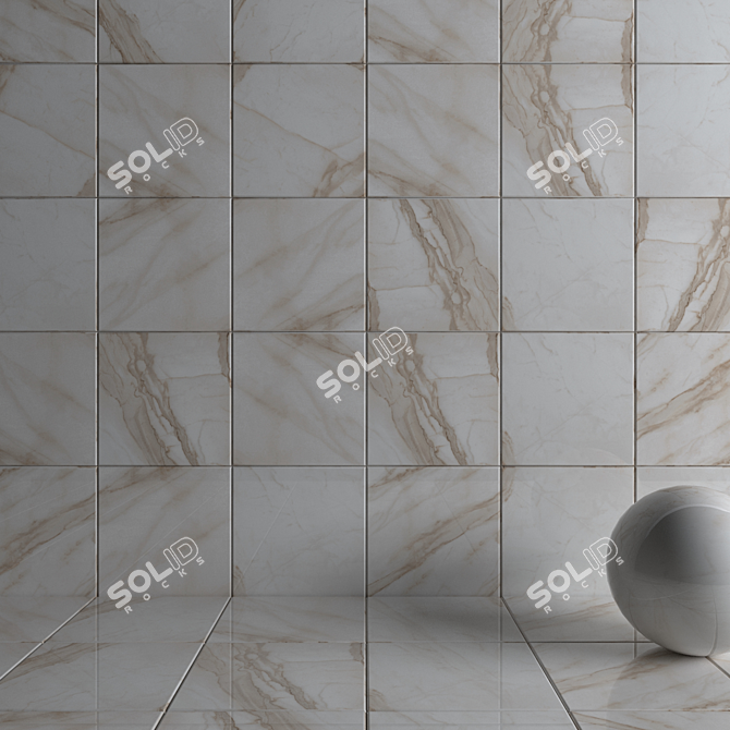 Golden Calacatta HD Wall Tiles | Multiple Textures 3D model image 3