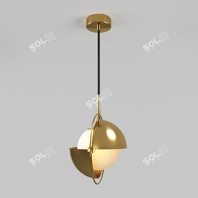 Golden Modern Pendant Light - Kelly 3D model image 1