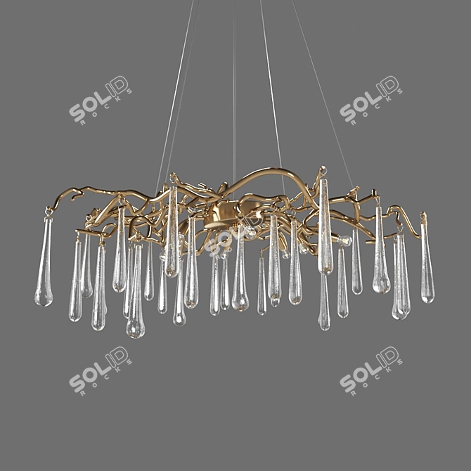 Golden Modern Pendant Light - Aqua 40.2319 3D model image 1