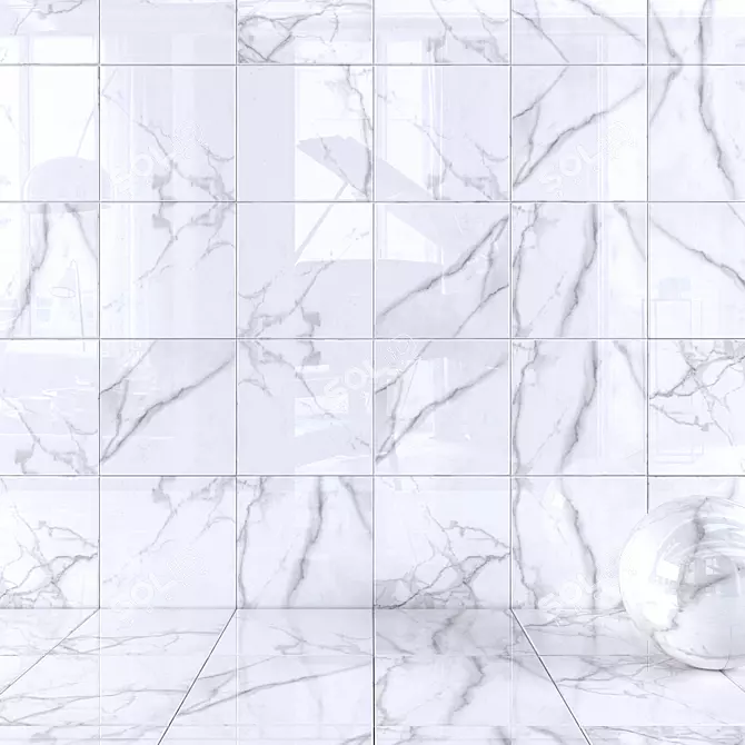 Flaviker Supreme Royal Statuario Wall & Floor Tiles 3D model image 1