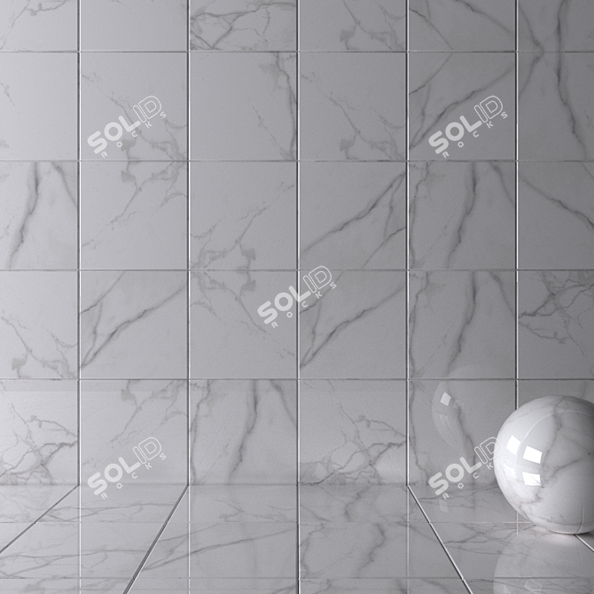 Flaviker Supreme Royal Statuario Wall & Floor Tiles 3D model image 2