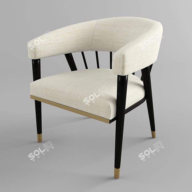 Sophisticated Saint Denis Armchair 3D model image 1