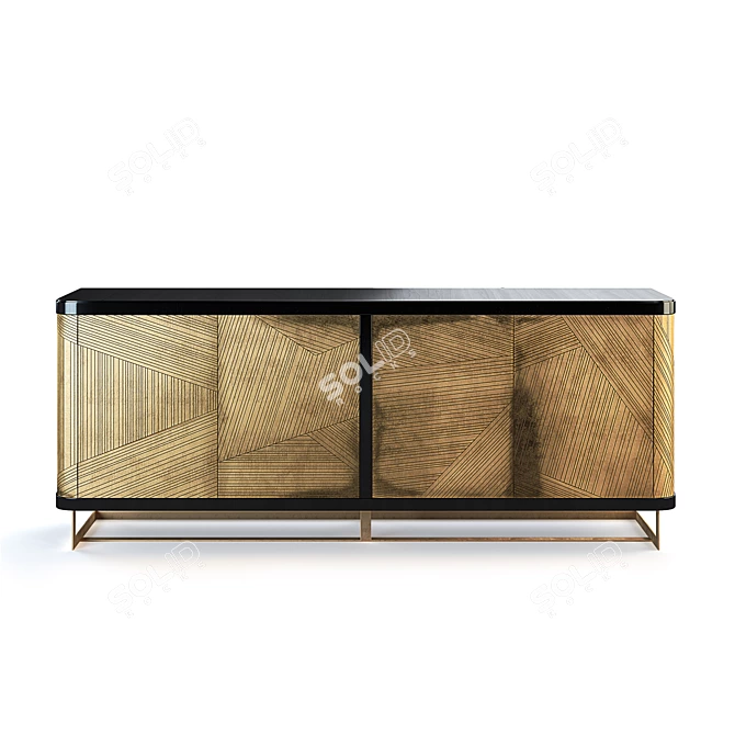 Elegant Melange Kendrix Credenza: Beautifully Crafted 3D model image 1