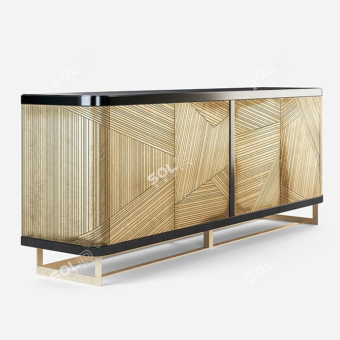 Elegant Melange Kendrix Credenza: Beautifully Crafted 3D model image 2