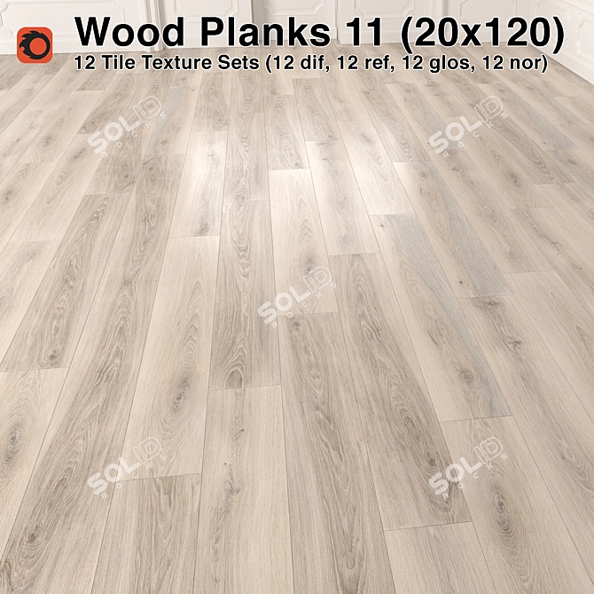 Premium Plank Wood Floor Kit 3D model image 1