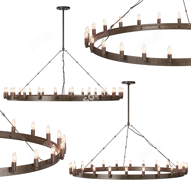 Farrington 24-Light Incandescent Chandelier 3D model image 1