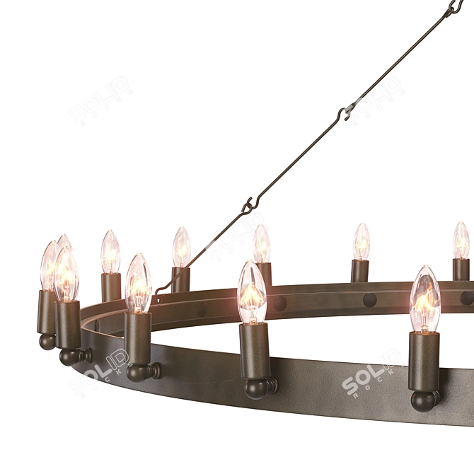 Farrington 24-Light Incandescent Chandelier 3D model image 2