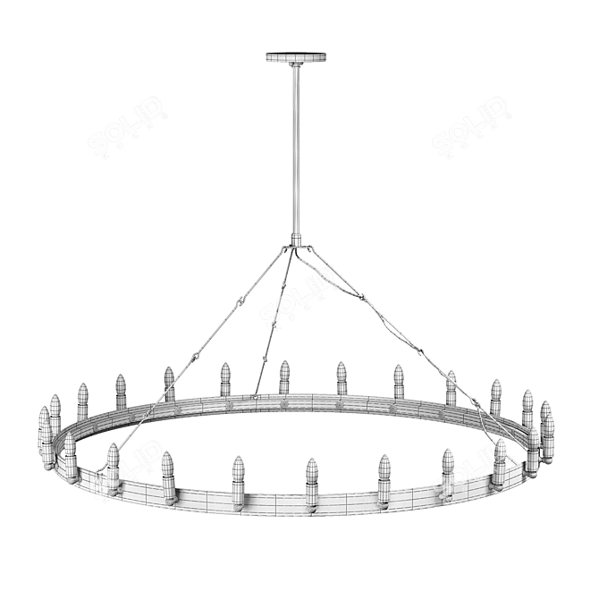 Farrington 24-Light Incandescent Chandelier 3D model image 3