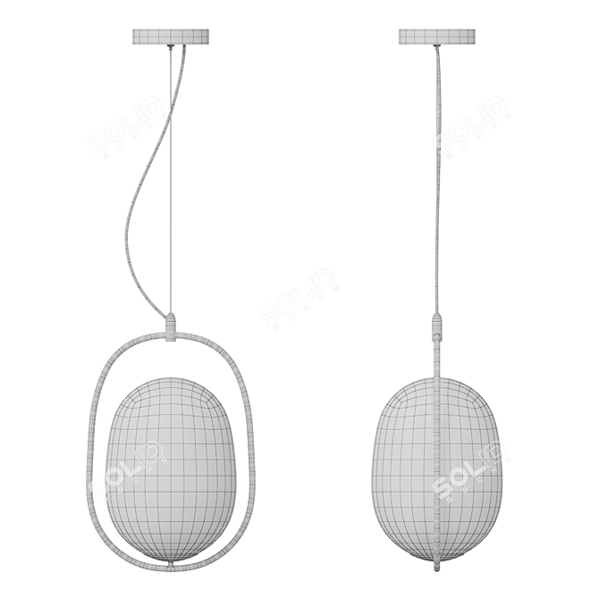 Scandinavian Style Glass Pendant 3D model image 3