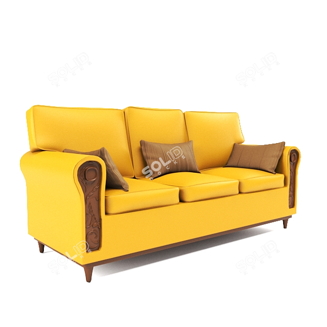 Title: Classic Pillow-Top Sofa 3D model image 1