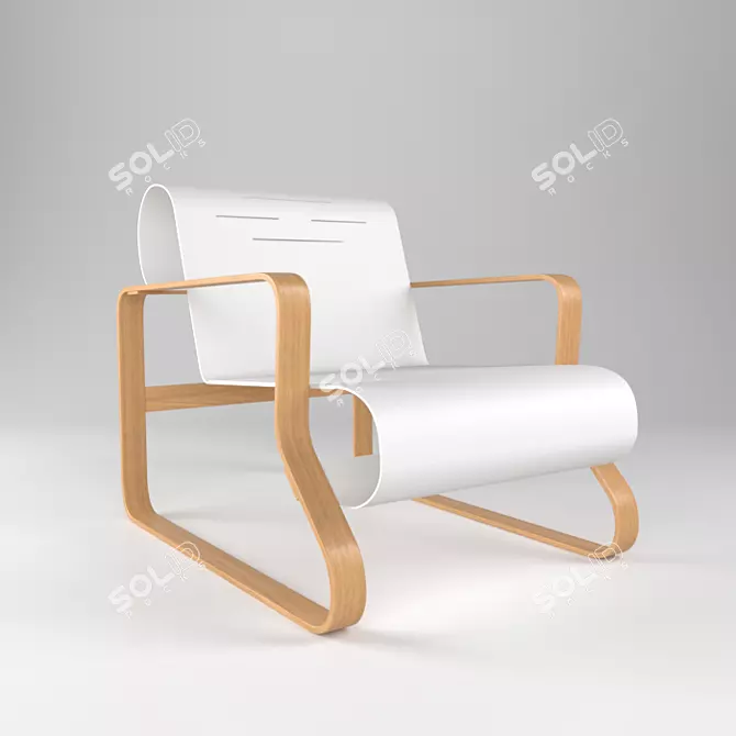 Aalto Paimio Chair: Iconic & Functional 3D model image 2