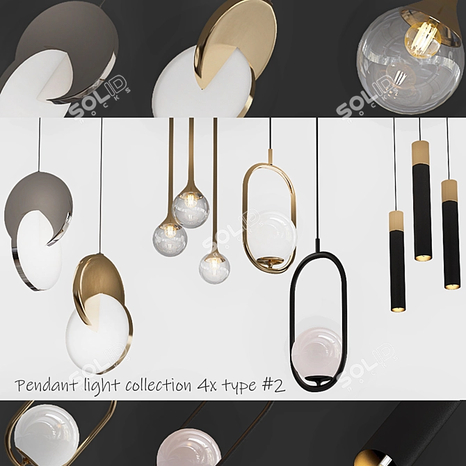 Elegant Pendant Light Collection 3D model image 1