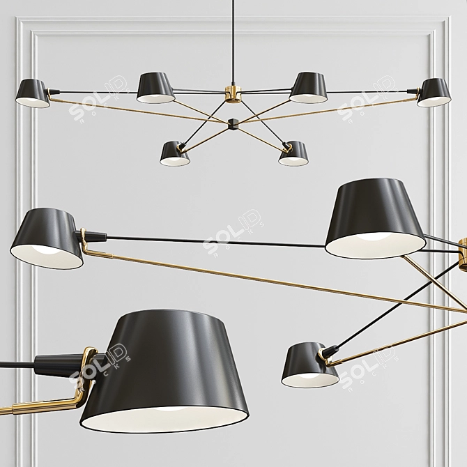 Versatile Pivot Chandelier 3D model image 3