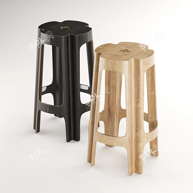 Riga Bloom Barstool: Lightweight & Stackable 3D model image 2