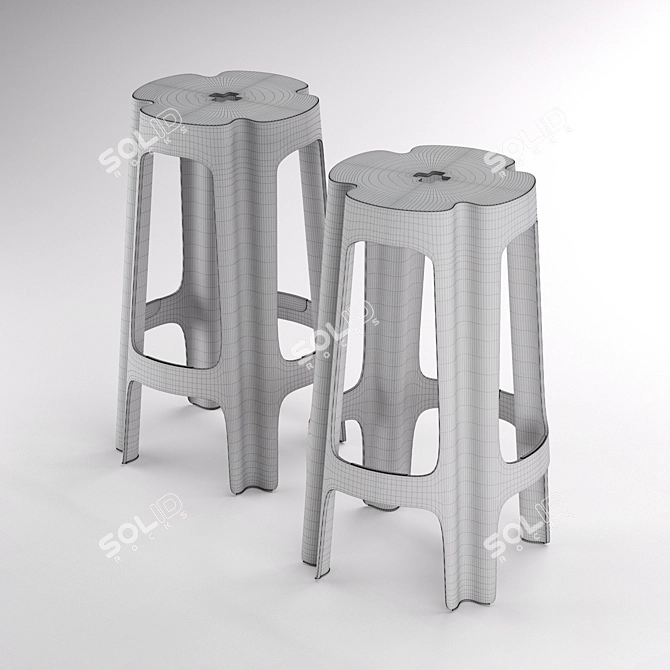 Riga Bloom Barstool: Lightweight & Stackable 3D model image 3