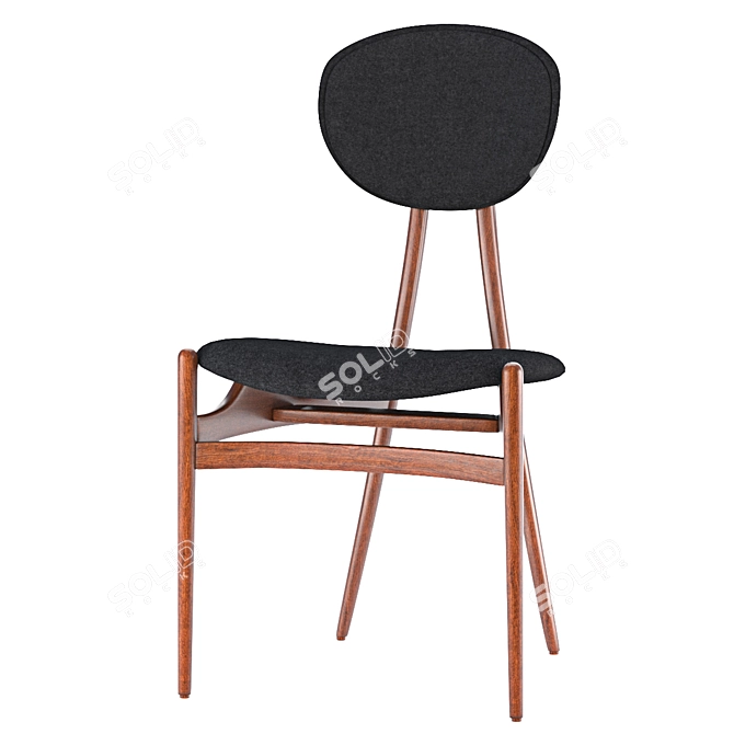 Elegant Bianca Side Chair in Black 3D model image 1