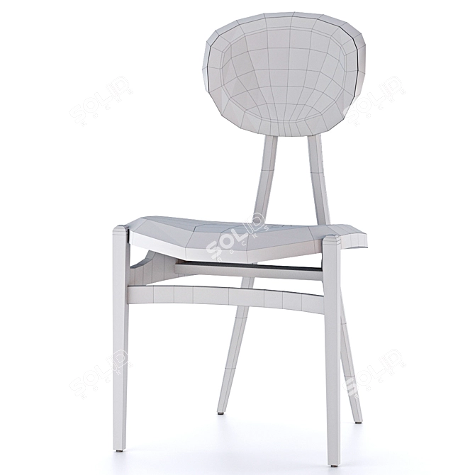 Elegant Bianca Side Chair in Black 3D model image 3