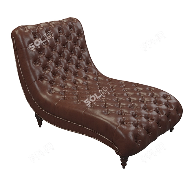 Elegant Chesterfield Chaise Lounge 3D model image 1