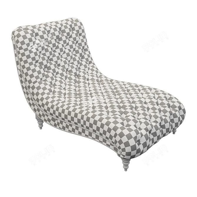 Elegant Chesterfield Chaise Lounge 3D model image 2