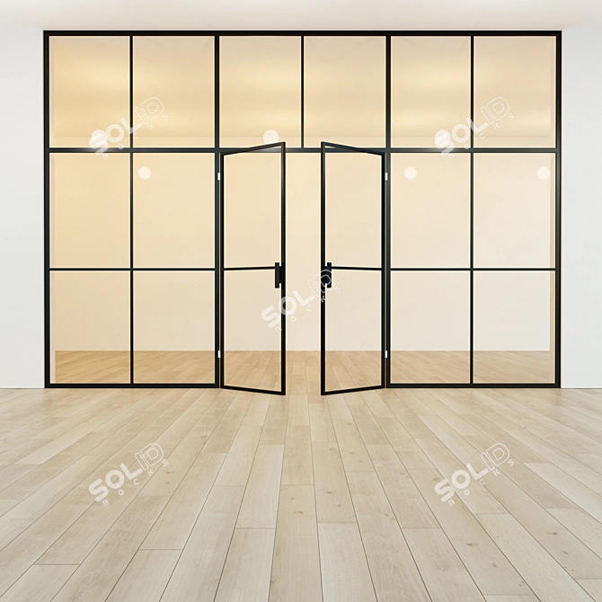 Sleek Glass Partition. Modern Design. 3D model image 2