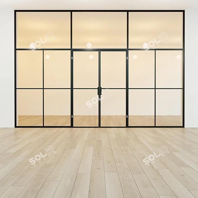 Sleek Glass Partition. Modern Design. 3D model image 3