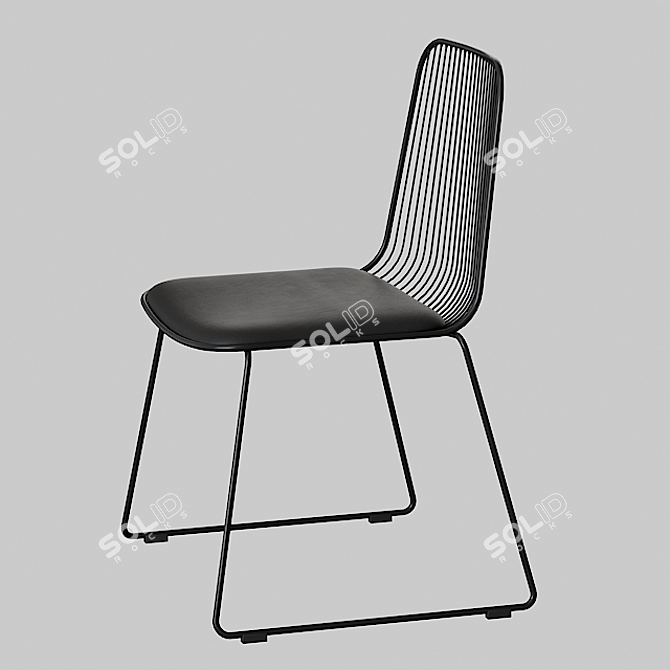 Cosmo MC-156 Black Chair: Sleek Design, Durable Materials 3D model image 2