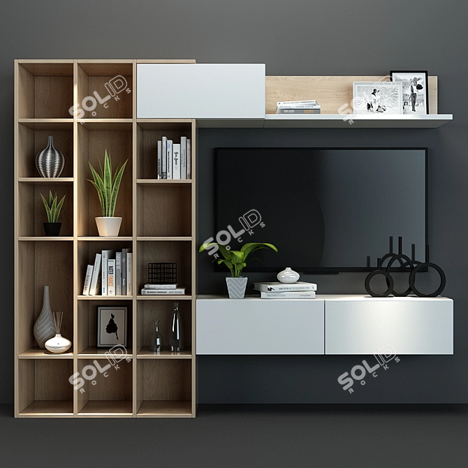 Sleek TV Display Shelf 3D model image 1