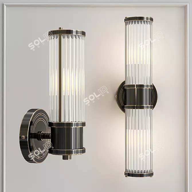 Title: Ralph Lauren Allen Double Light Wall Lamp 3D model image 1