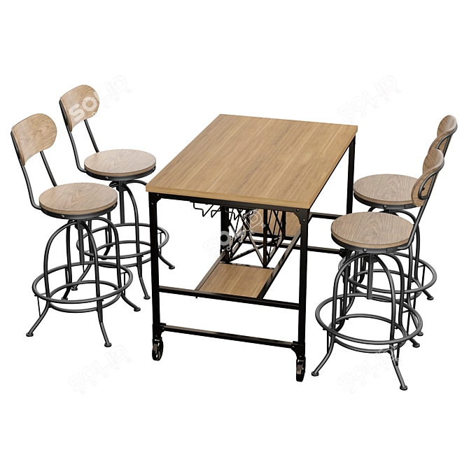 Elberton Counter-Height Table 3D model image 1