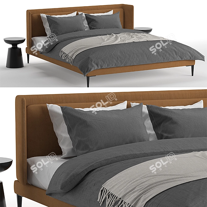 Modern 3DMax Bed Set 3D model image 1