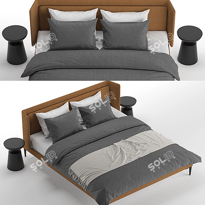 Modern 3DMax Bed Set 3D model image 2