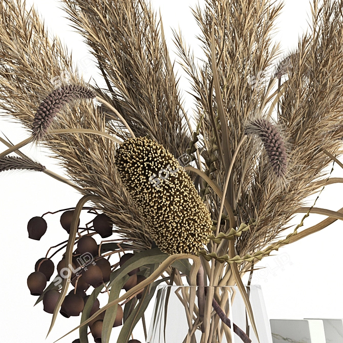 Luxury Dry Bouquet - Realistic Florals and Unique Textures 3D model image 2