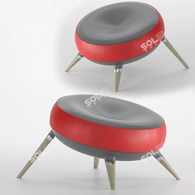 Modern Round Chair: Soft Comfort Collection 3D model image 1
