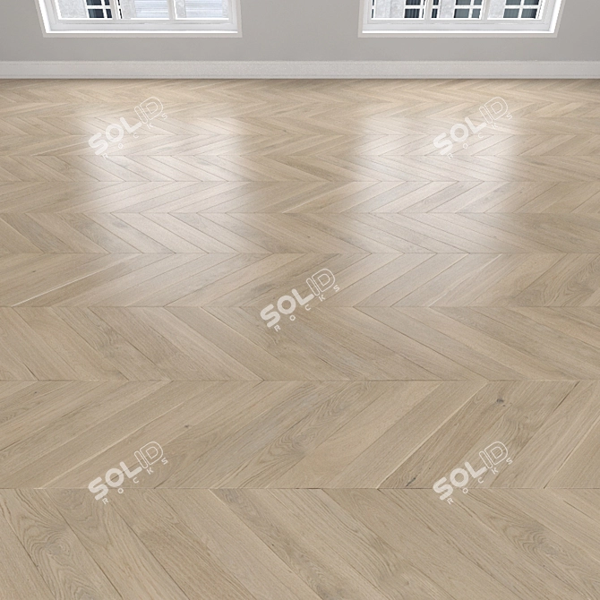 Oak Sand Parquet: Herringbone, Linear, Chevron 3D model image 3