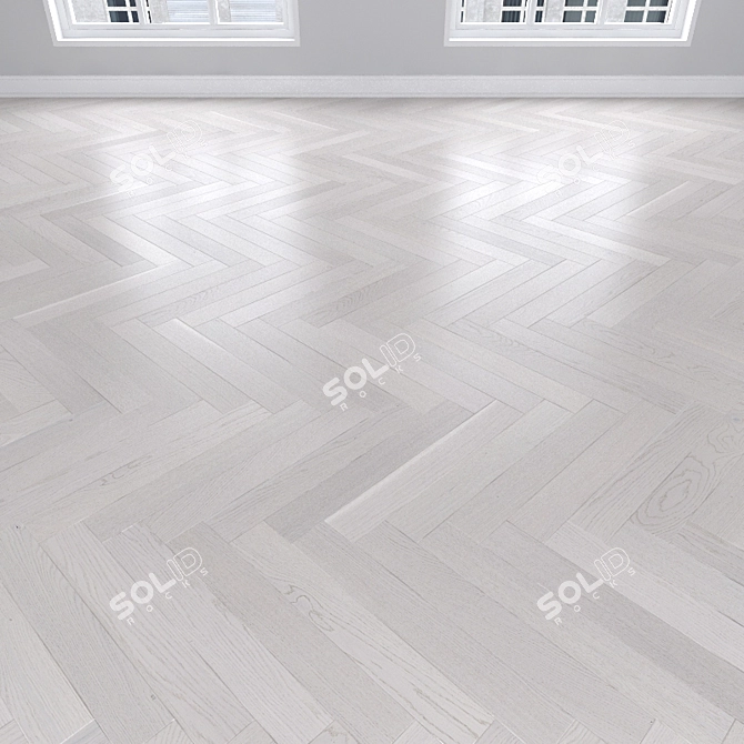 White Oak Parquet: Herringbone, Linear, Chevron. 3D model image 2