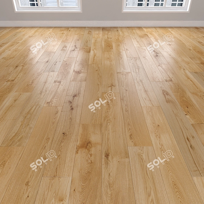 Caramel Oak Parquet: Herringbone, Linear & Chevron 3D model image 1