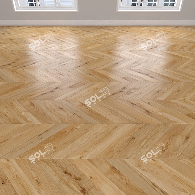 Caramel Oak Parquet: Herringbone, Linear & Chevron 3D model image 3