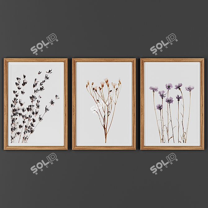 Wooden Frame Picture Collection 3D model image 1