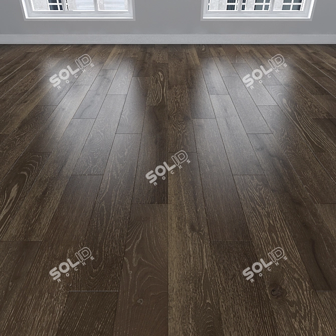 Vintage Oak Parquet: Herringbone, Linear, Chevron 3D model image 1