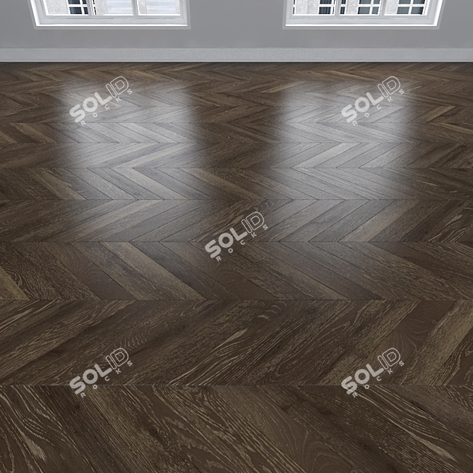 Vintage Oak Parquet: Herringbone, Linear, Chevron 3D model image 3