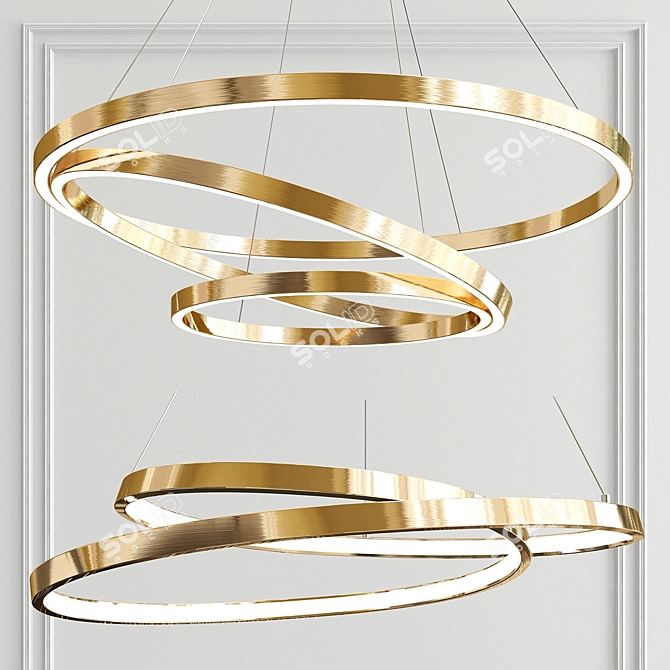 Scribble & Rojas: Modern Ring Lights 3D model image 1
