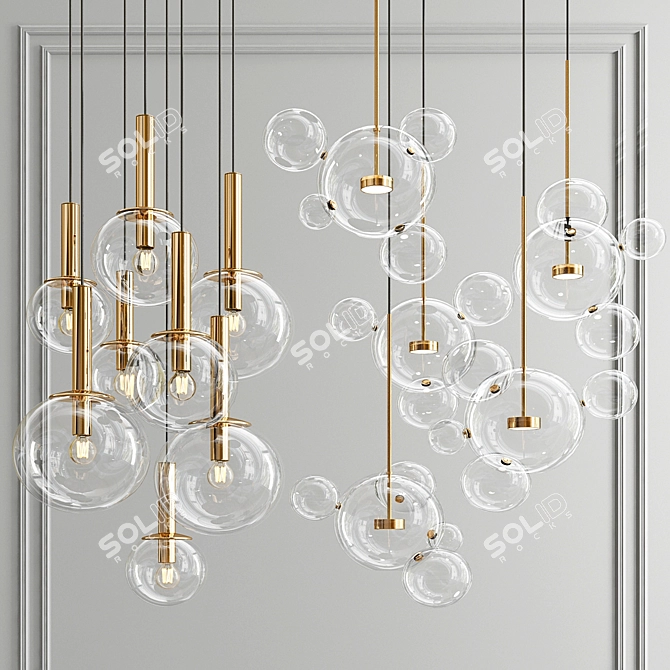 Breathtaking Sonneman & Giopato Bolle Chandelier 3D model image 1