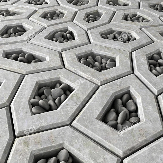 Polygon Paving Pebble: High-quality, Tiled Ngon Design 3D model image 1