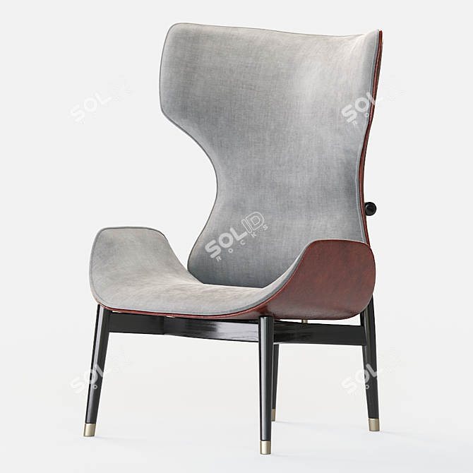 Elegant Jorgen Baxter Armchair 3D model image 2