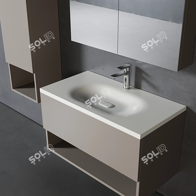 Cancun Bathroom Furniture Set 3D model image 2